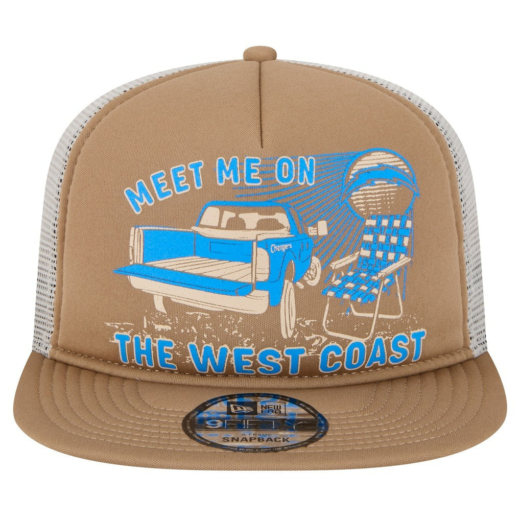 Los Angeles Chargers New Era Meet Me 9FIFTY Snapback Hat - Tan outlet