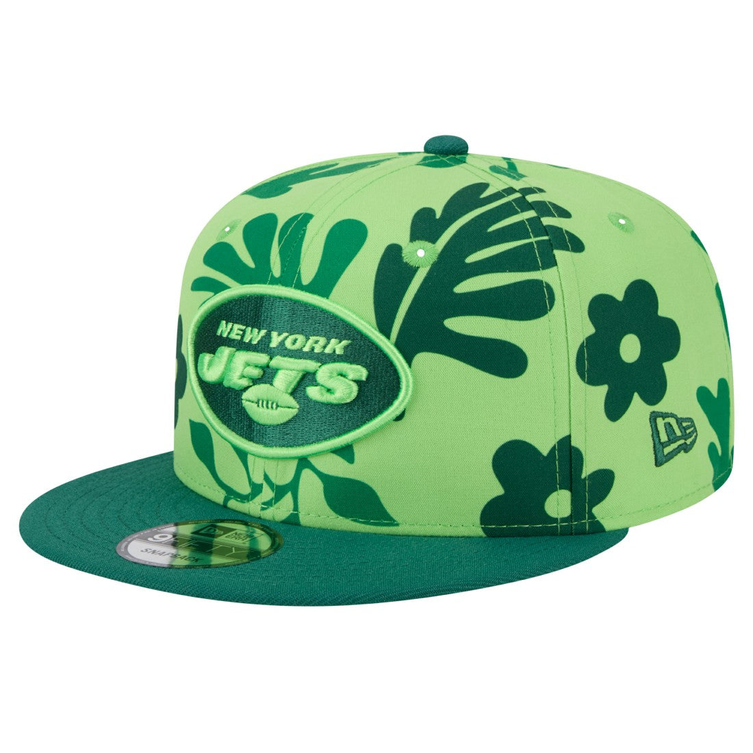 New York Jets New Era Leafy 9FIFTY Snapback Hat - Light Green for sale