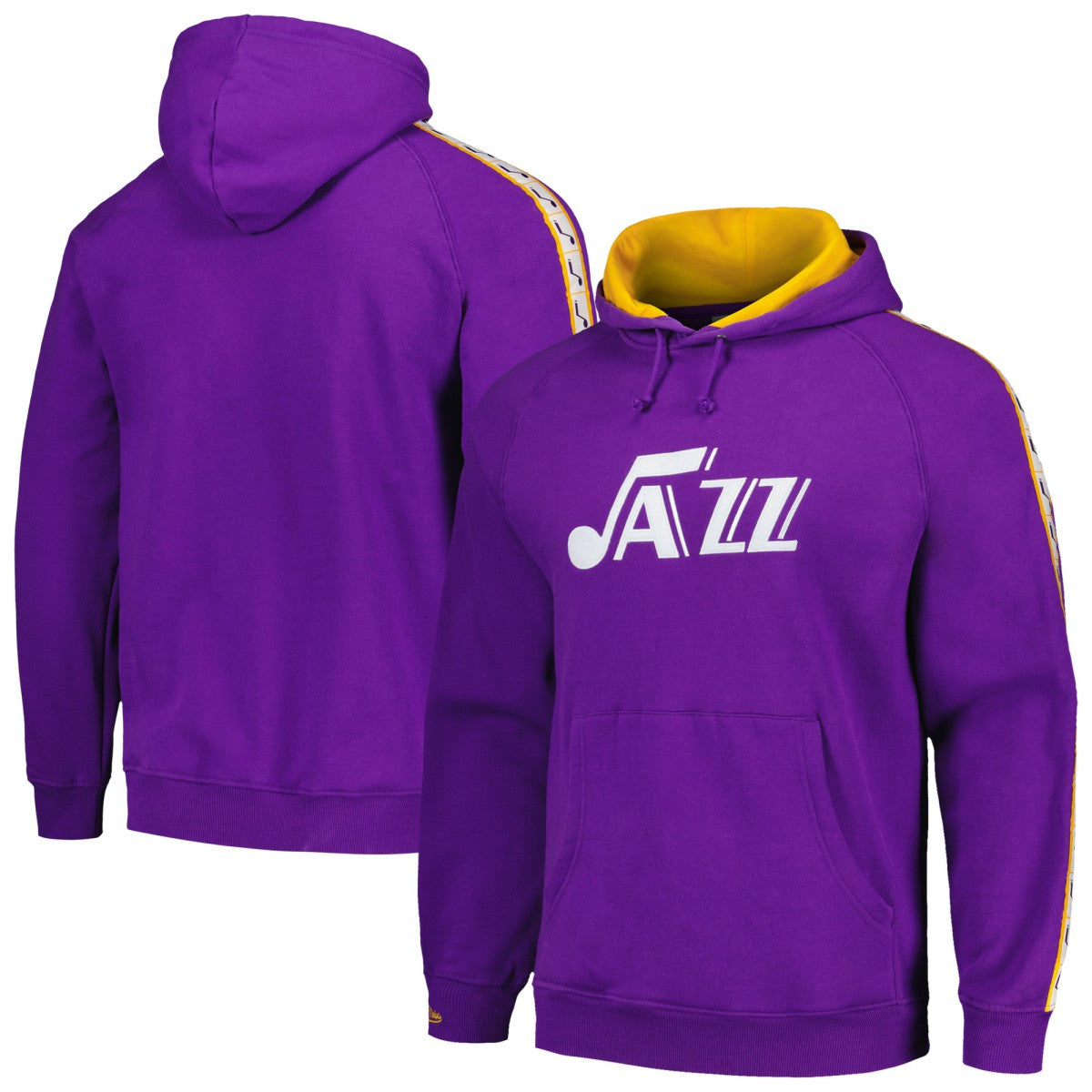 Utah Jazz Hardwood Classics Nights Raglan Pullover Hoodie - Purple | Mitchell & Ness outlet