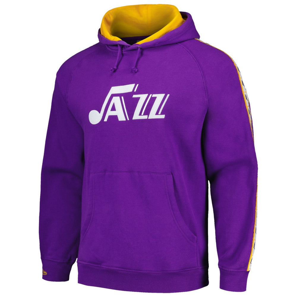 Utah Jazz Hardwood Classics Nights Raglan Pullover Hoodie - Purple | Mitchell & Ness outlet