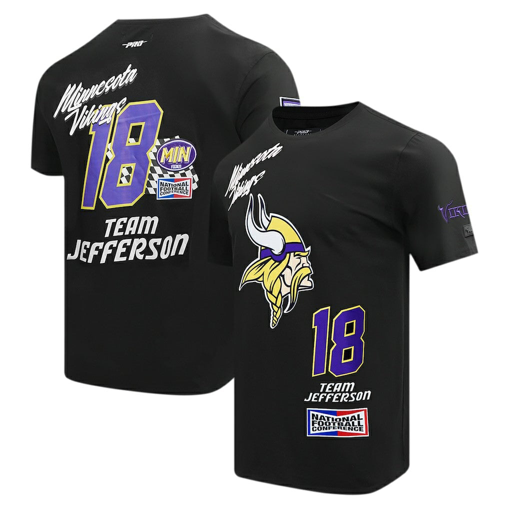 Justin Jefferson Minnesota Vikings Pro Standard Fast Lane Name & Number Player T-Shirt - Black for sale