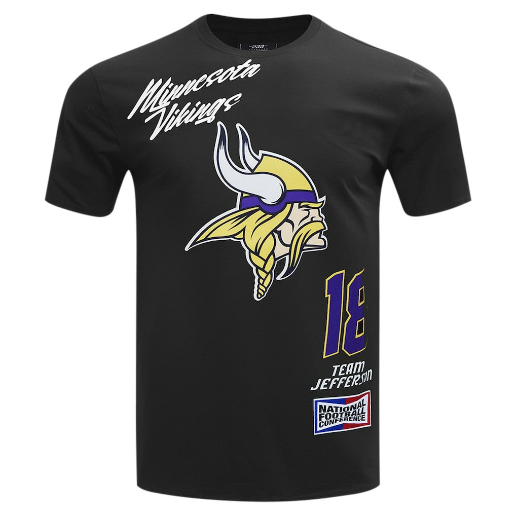 Justin Jefferson Minnesota Vikings Pro Standard Fast Lane Name & Number Player T-Shirt - Black for sale