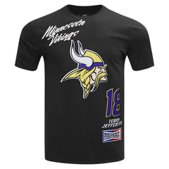 Justin Jefferson Minnesota Vikings Pro Standard Fast Lane Name & Number Player T-Shirt - Black for sale