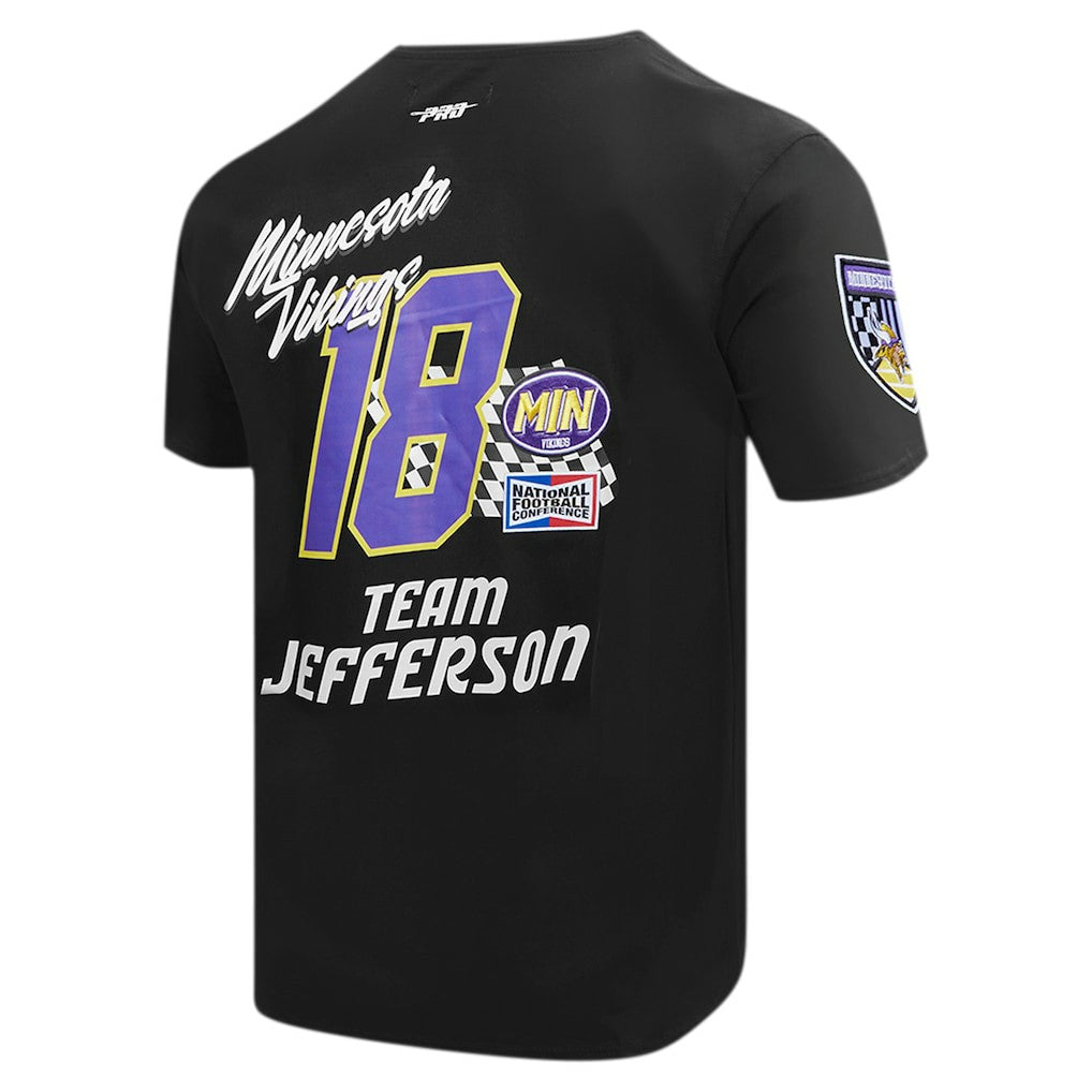 Justin Jefferson Minnesota Vikings Pro Standard Fast Lane Name & Number Player T-Shirt - Black for sale