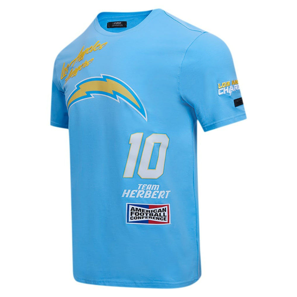 Justin Herbert Los Angeles Chargers Pro Standard Fast Lane Name & Number Player T-Shirt - Powder Blue for sale