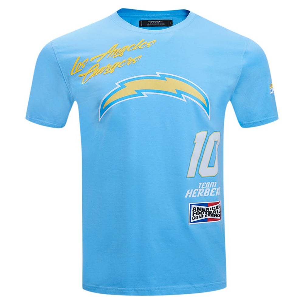 Justin Herbert Los Angeles Chargers Pro Standard Fast Lane Name & Number Player T-Shirt - Powder Blue for sale
