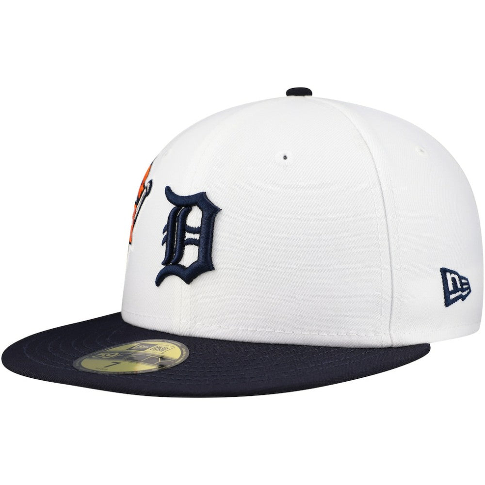 Detroit Tigers Major Sidepatch 59FIFTY Fitted Hat - White/Navy | New Era