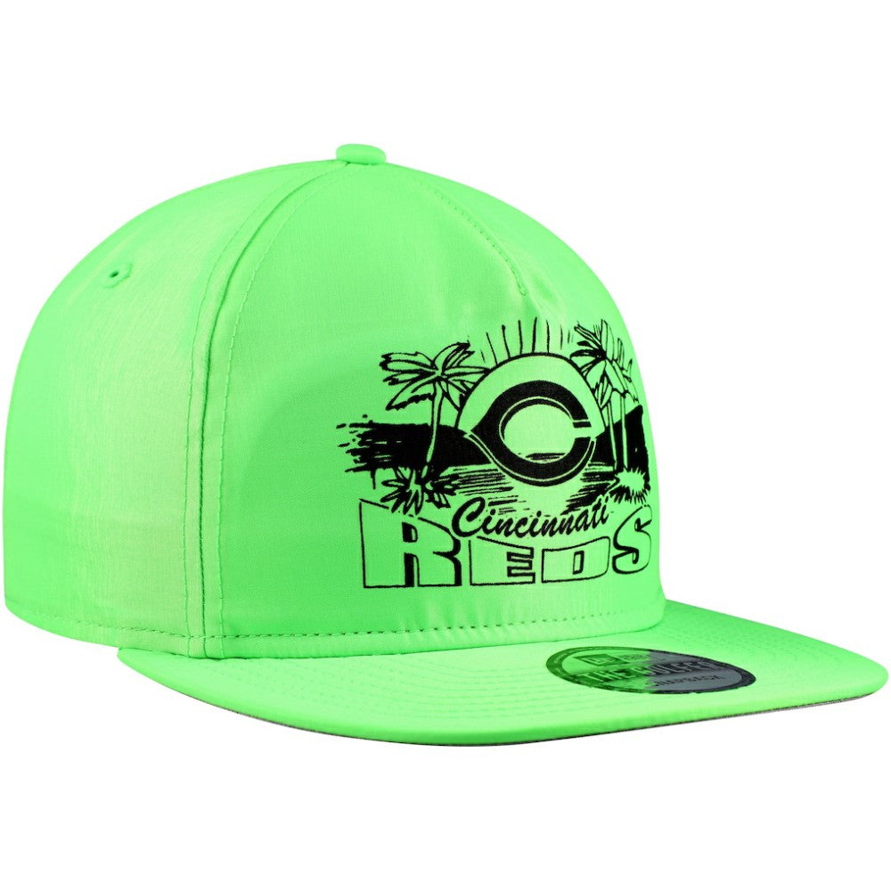 Cincinnati Reds Neon Golfer Snapback Hat - Green | New Era