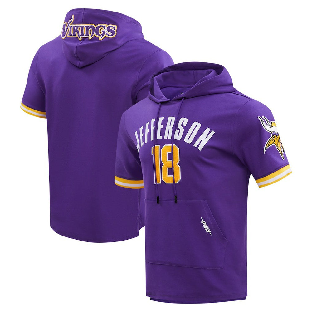 Justin Jefferson Minnesota Vikings Pro Standard Player Name & Number Hoodie T-Shirt - Purple on sale