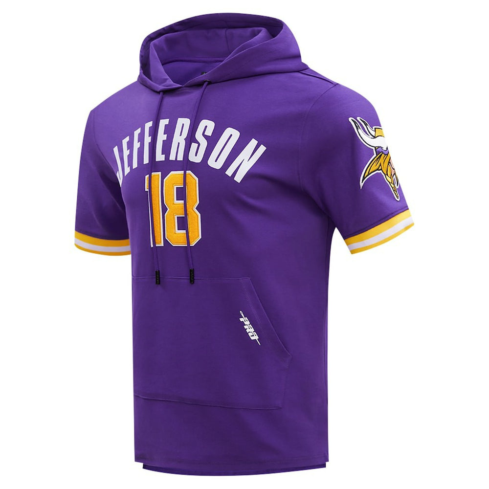 Justin Jefferson Minnesota Vikings Pro Standard Player Name & Number Hoodie T-Shirt - Purple on sale