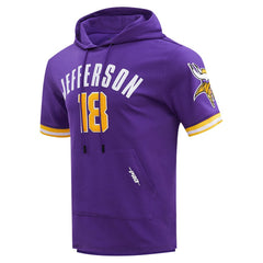 Justin Jefferson Minnesota Vikings Pro Standard Player Name & Number Hoodie T-Shirt - Purple on sale