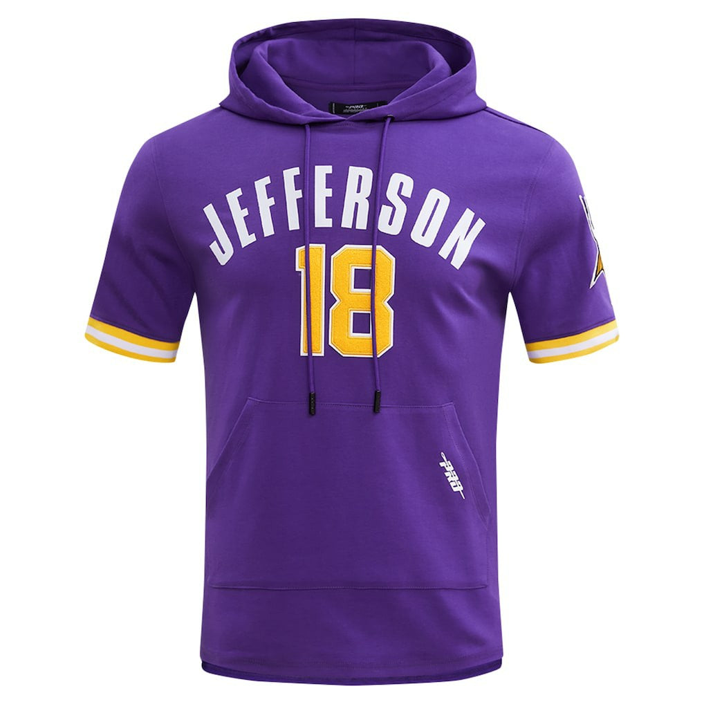 Justin Jefferson Minnesota Vikings Pro Standard Player Name & Number Hoodie T-Shirt - Purple on sale