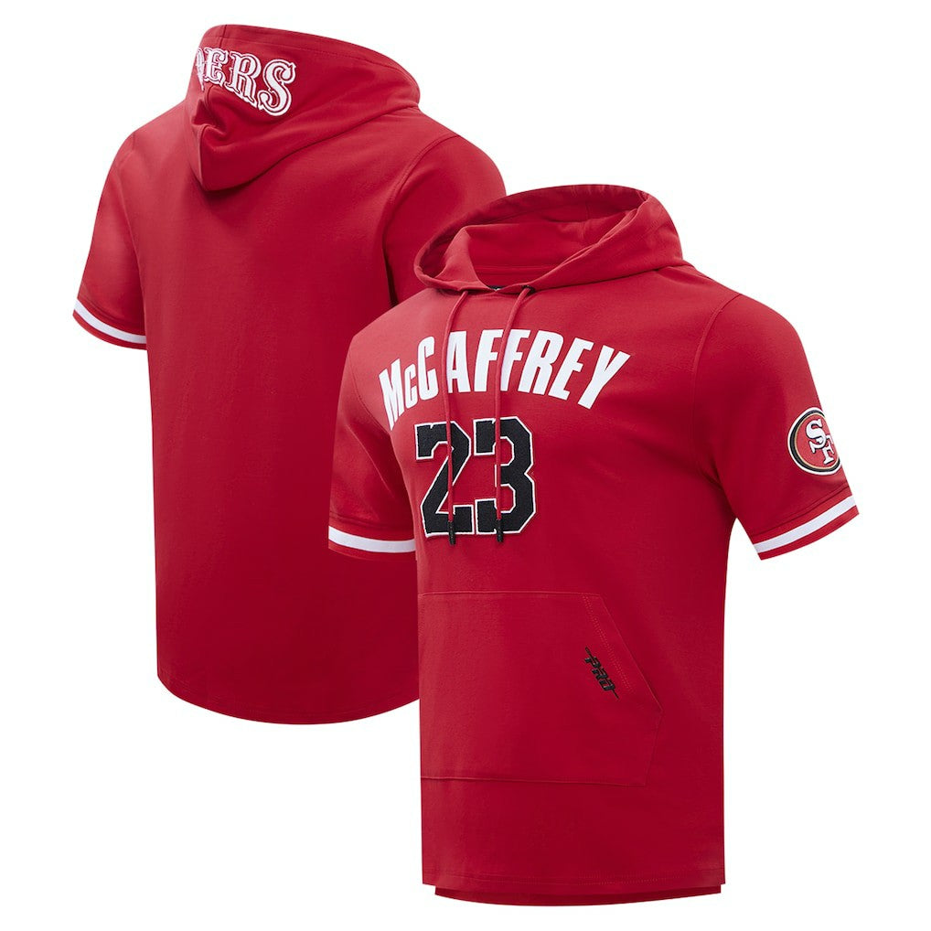 Christian McCaffrey San Francisco 49ers Pro Standard Player Name & Number Hoodie T-Shirt - Scarlet online