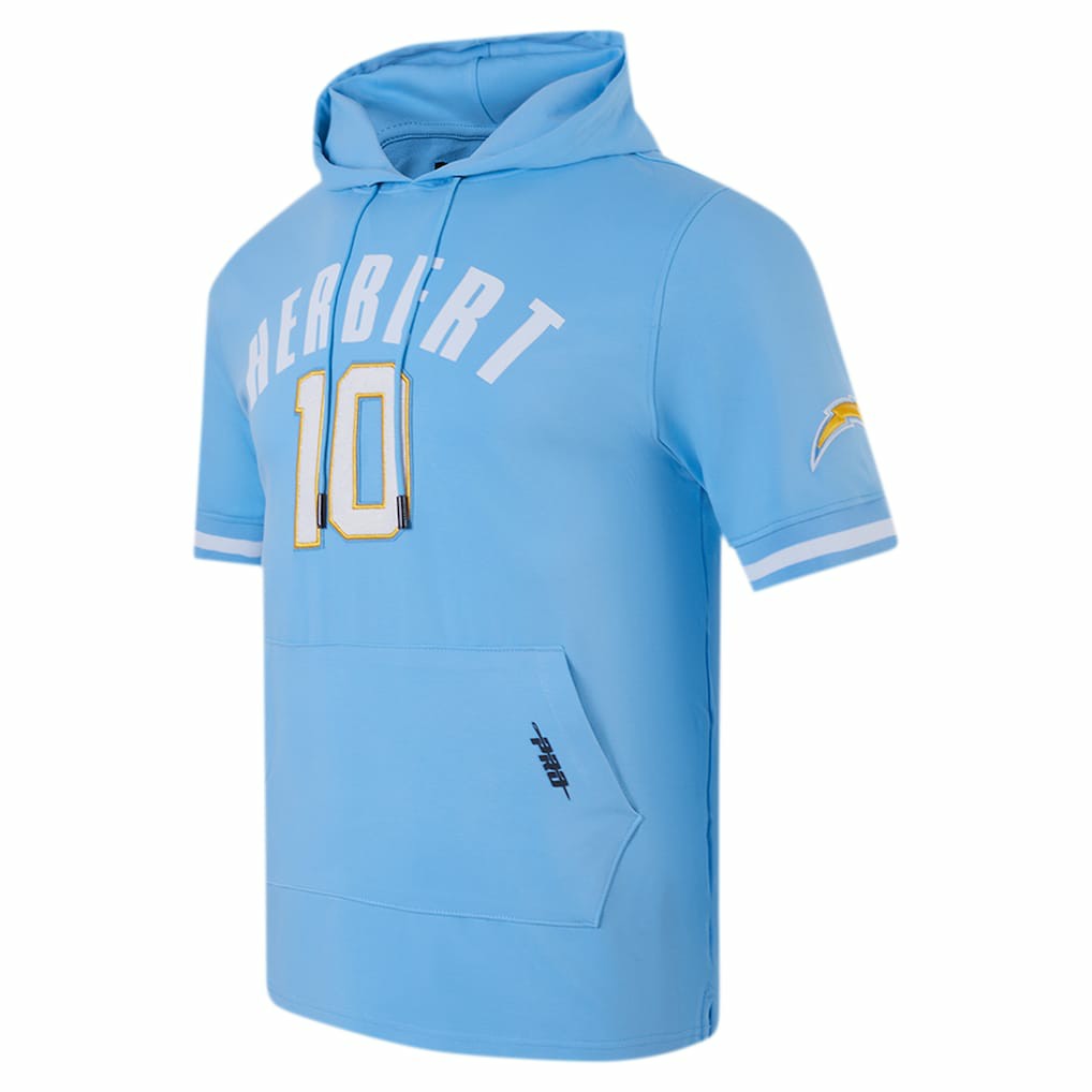 Justin Herbert Los Angeles Chargers Pro Standard Player Name & Number Hoodie T-Shirt - Powder Blue for sale