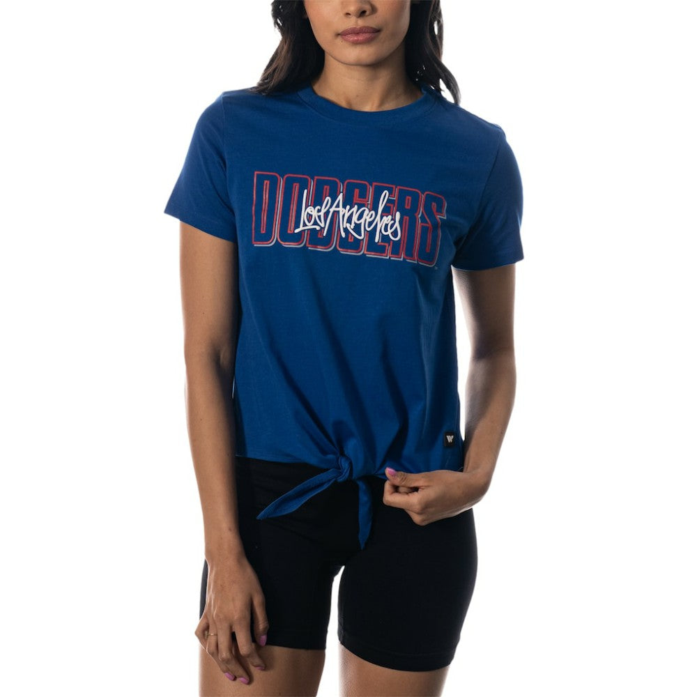 Los Angeles Dodgers The Wild Collective Women's Twist Front T-Shirt - Royal