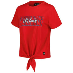 St. Louis Cardinals The Wild Collective Women's Twist Front T-Shirt - Red