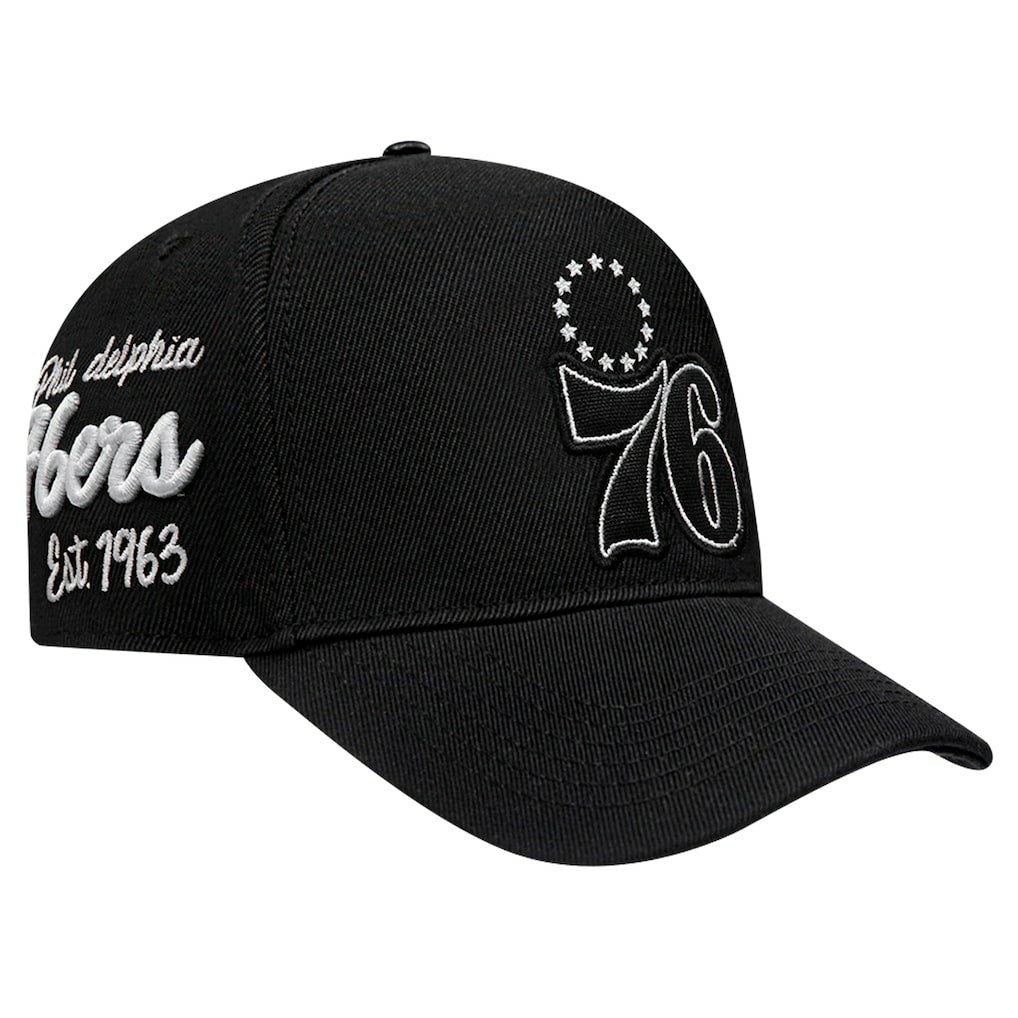 Philadelphia 76ers Pro Standard Paint the City Pinch Front Snapback Hat - Black shop