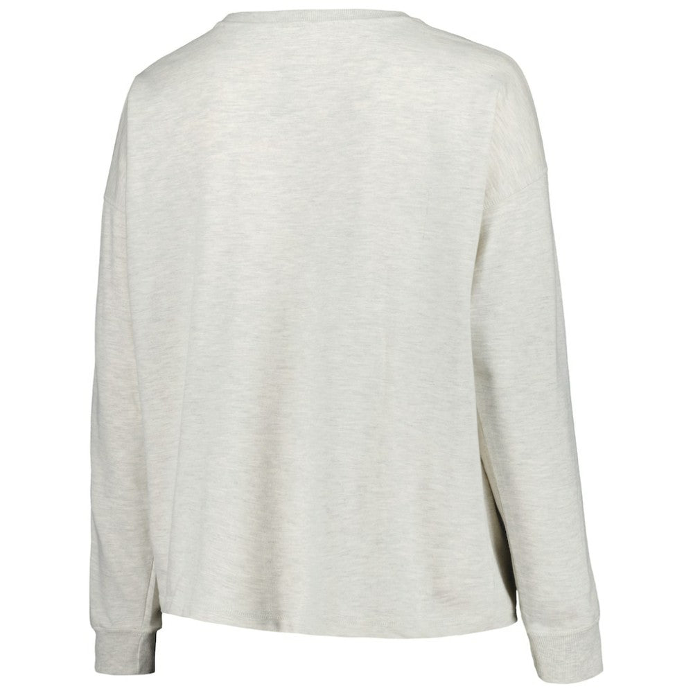 Atlanta Braves Profile Women's Plus Size French Terry Pullover Sweatshirt - Oatmeal