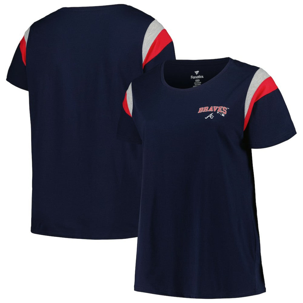 Atlanta Braves Profile Women's Plus Size Scoop Neck T-Shirt - Navy