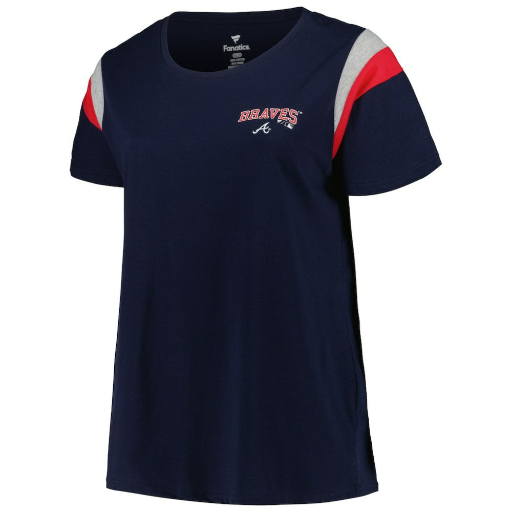 Atlanta Braves Profile Women's Plus Size Scoop Neck T-Shirt - Navy