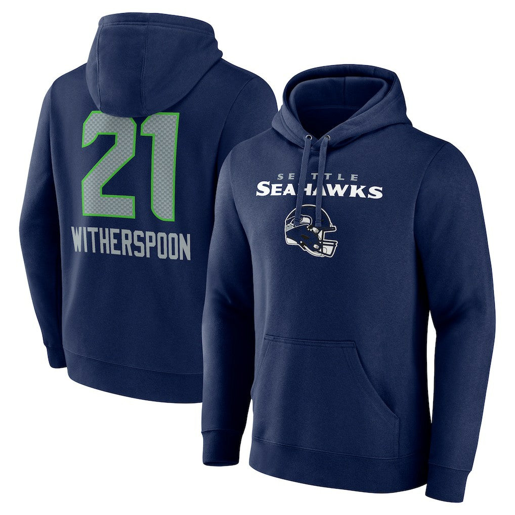 Devon Witherspoon Seattle Seahawks Team Wordmark Player Name & Number Pullover Hoodie - College Navy outlet
