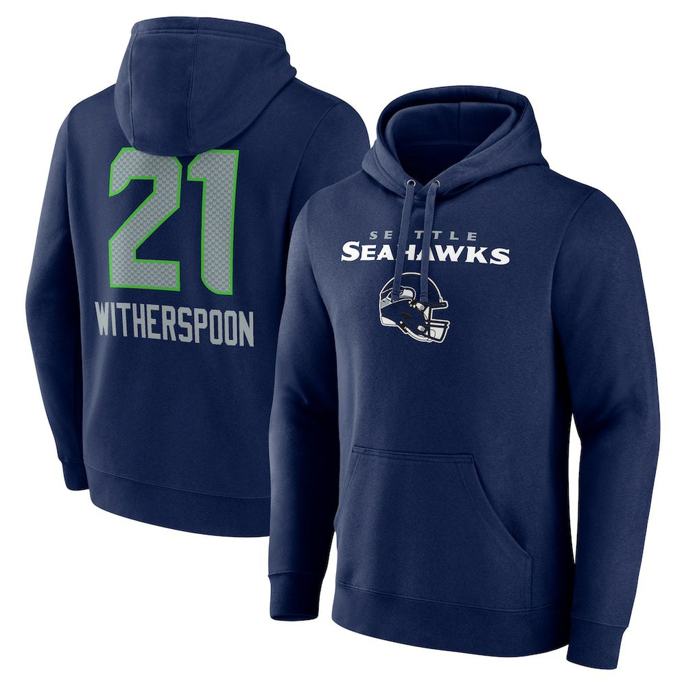 Devon Witherspoon Seattle Seahawks Team Wordmark Player Name & Number Pullover Hoodie - College Navy outlet