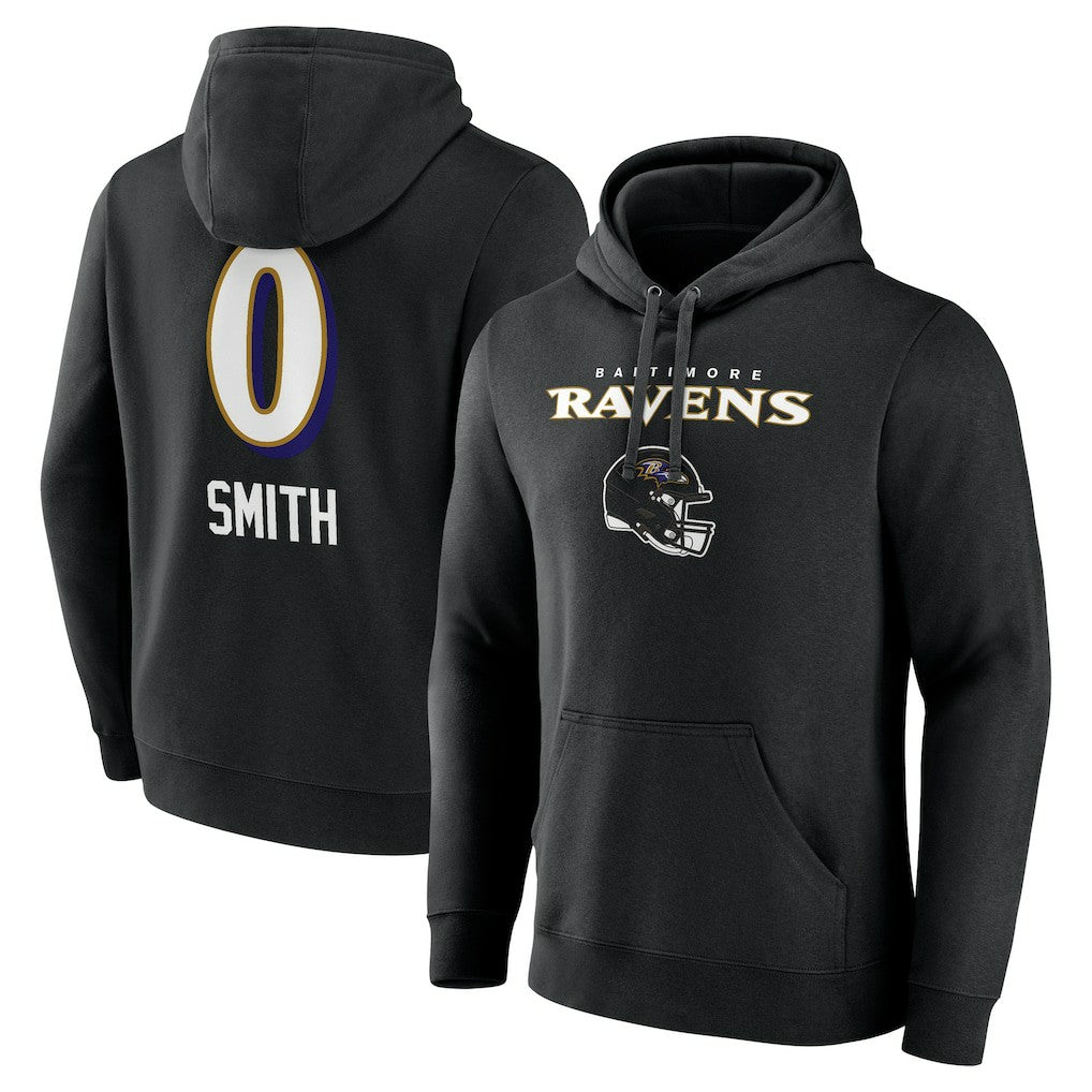 Roquan Smith Baltimore Ravens Team Wordmark Player Name & Number Pullover Hoodie - Black cheap