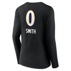 Roquan Smith Baltimore Ravens Women's Team Wordmark Player Name & Number Long Sleeve V-Neck T-Shirt - Black sale