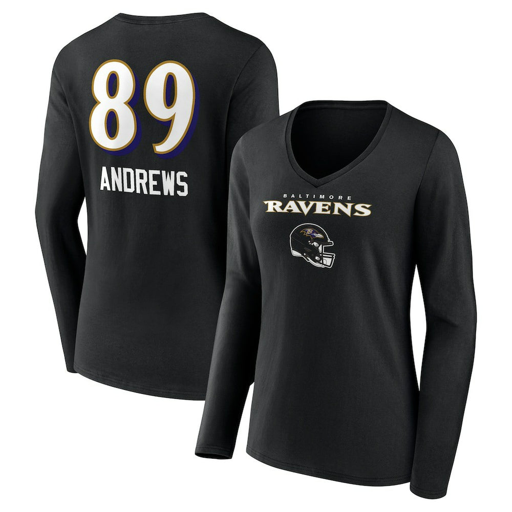 Mark Andrews Baltimore Ravens Women's Team Wordmark Player Name & Number Long Sleeve V-Neck T-Shirt - Black online