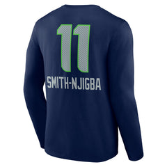 Jaxon Smith-Njigba Seattle Seahawks Team Wordmark Player Name & Number Long Sleeve T-Shirt - College Navy outlet