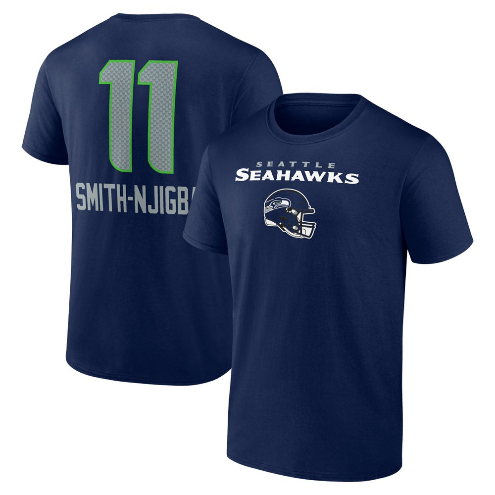 Jaxon Smith-Njigba Seattle Seahawks Team Wordmark Player Name & Number T-Shirt - College Navy discount