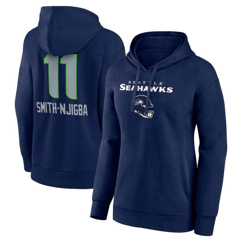 Jaxon Smith-Njigba Seattle Seahawks Women's Team Wordmark Player Name & Number Pullover Hoodie - College Navy outlet