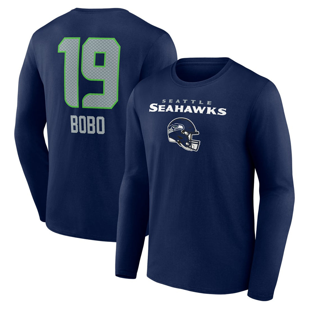 Jake Bobo Seattle Seahawks Team Wordmark Player Name & Number Long Sleeve T-Shirt - College Navy outlet