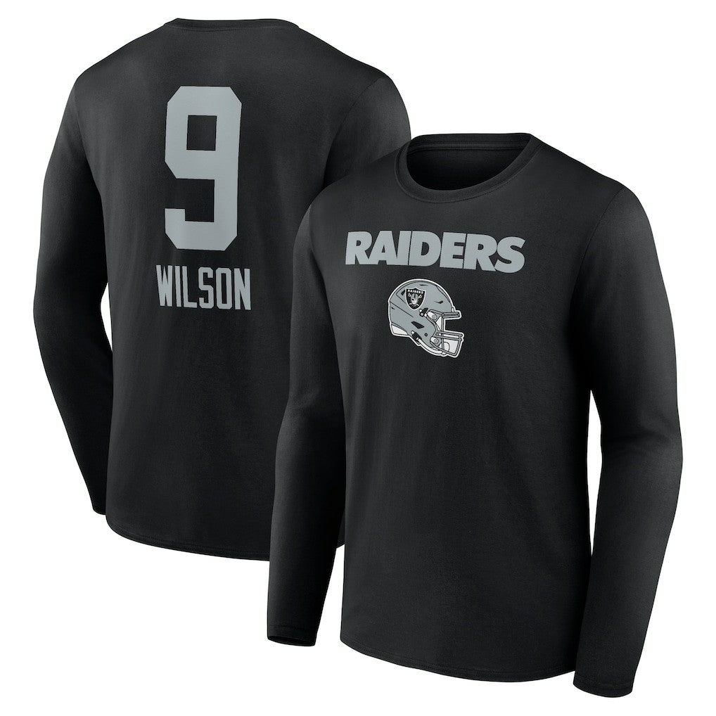 Tyree Wilson Las Vegas Raiders Team Wordmark Player Name & Number Long Sleeve T-Shirt - Black cheap
