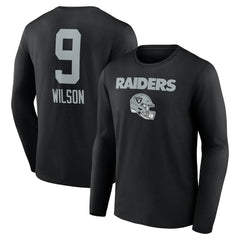 Tyree Wilson Las Vegas Raiders Team Wordmark Player Name & Number Long Sleeve T-Shirt - Black cheap