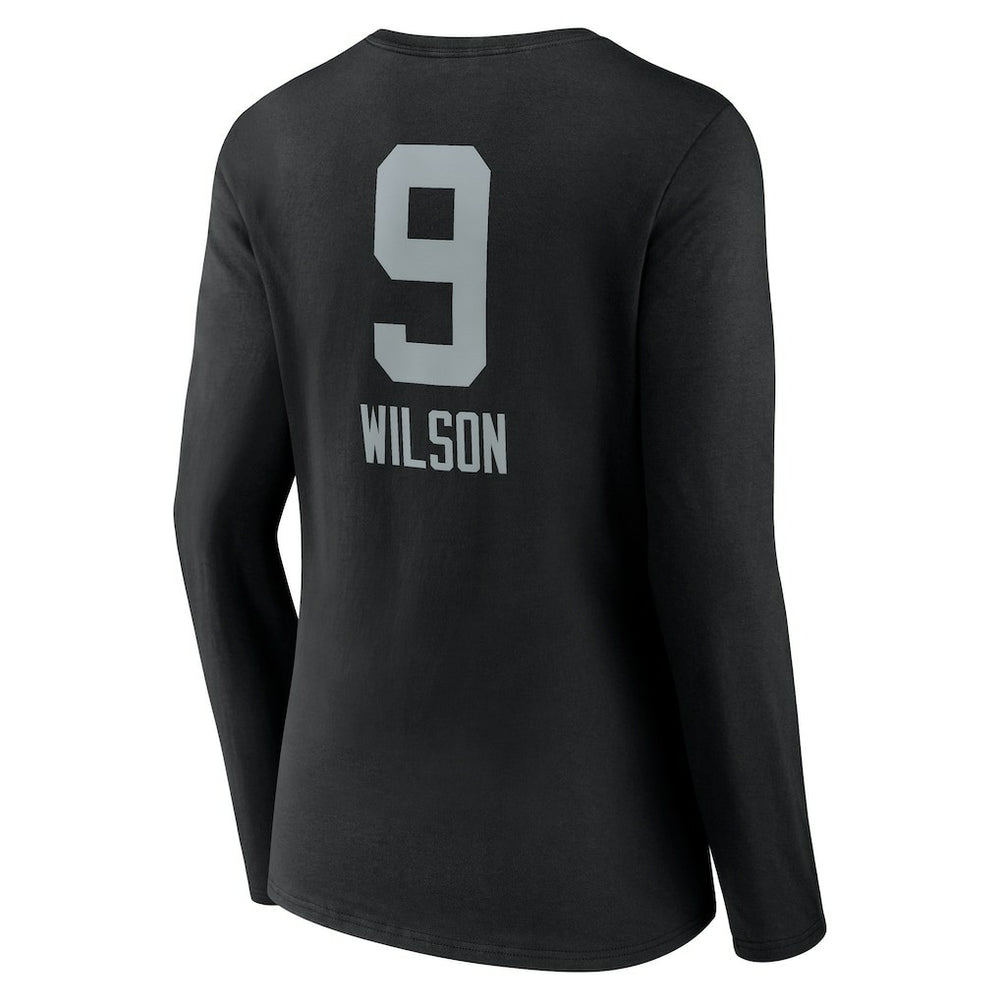 Tyree Wilson Las Vegas Raiders Women's Team Wordmark Player Name & Number Long Sleeve V-Neck T-Shirt - Black sale