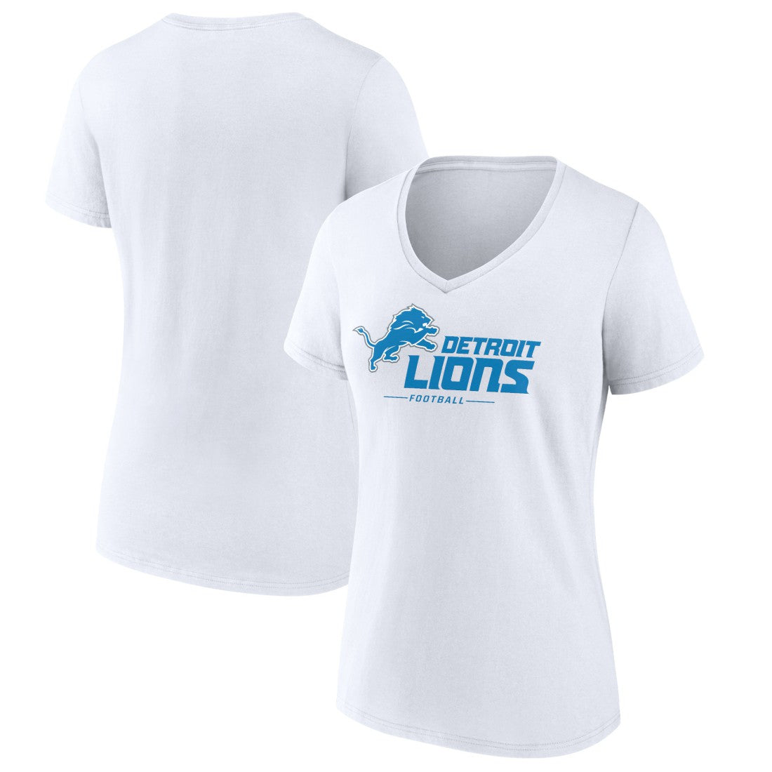 Detroit Lions Women's Lock Up V-Neck T-Shirt - White outlet