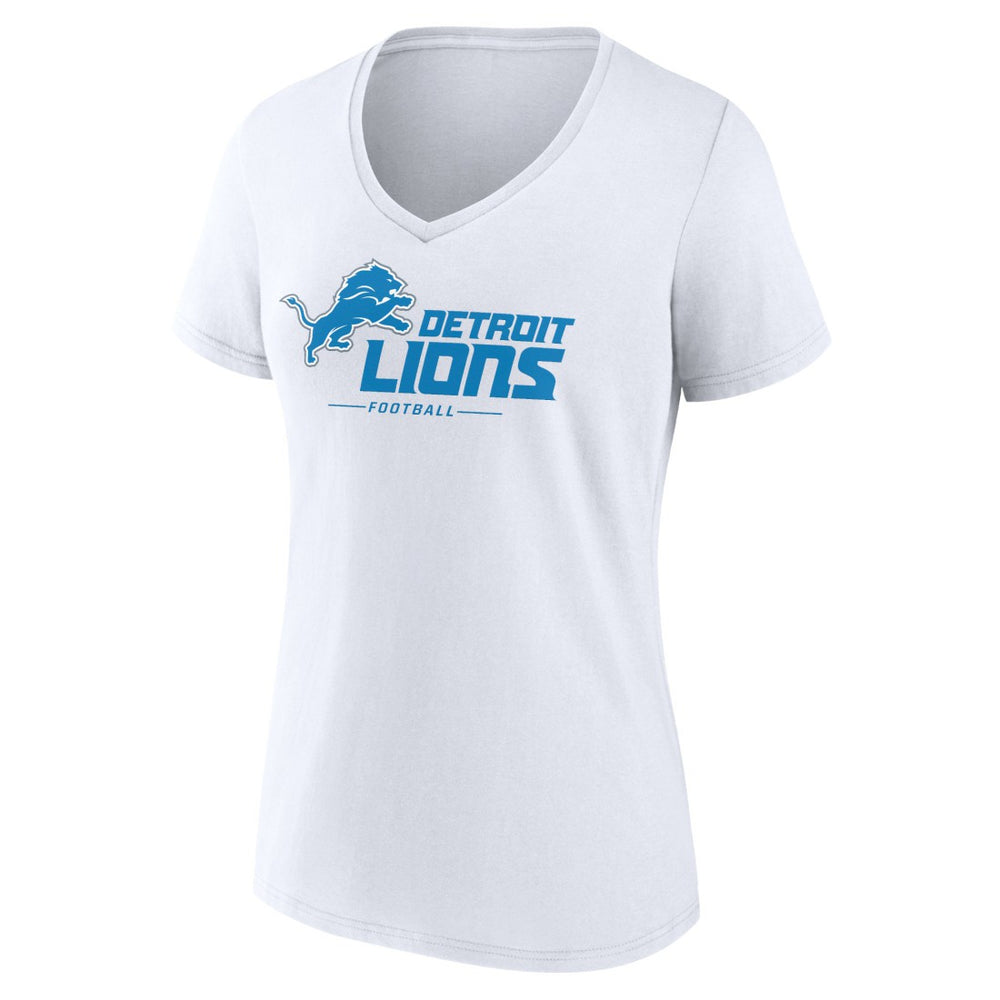 Detroit Lions Women's Lock Up V-Neck T-Shirt - White outlet