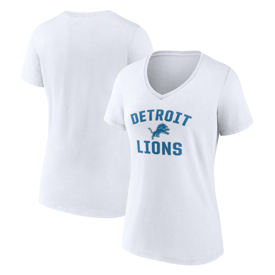 Detroit Lions Women's Victory Arch V-Neck T-Shirt - White discount
