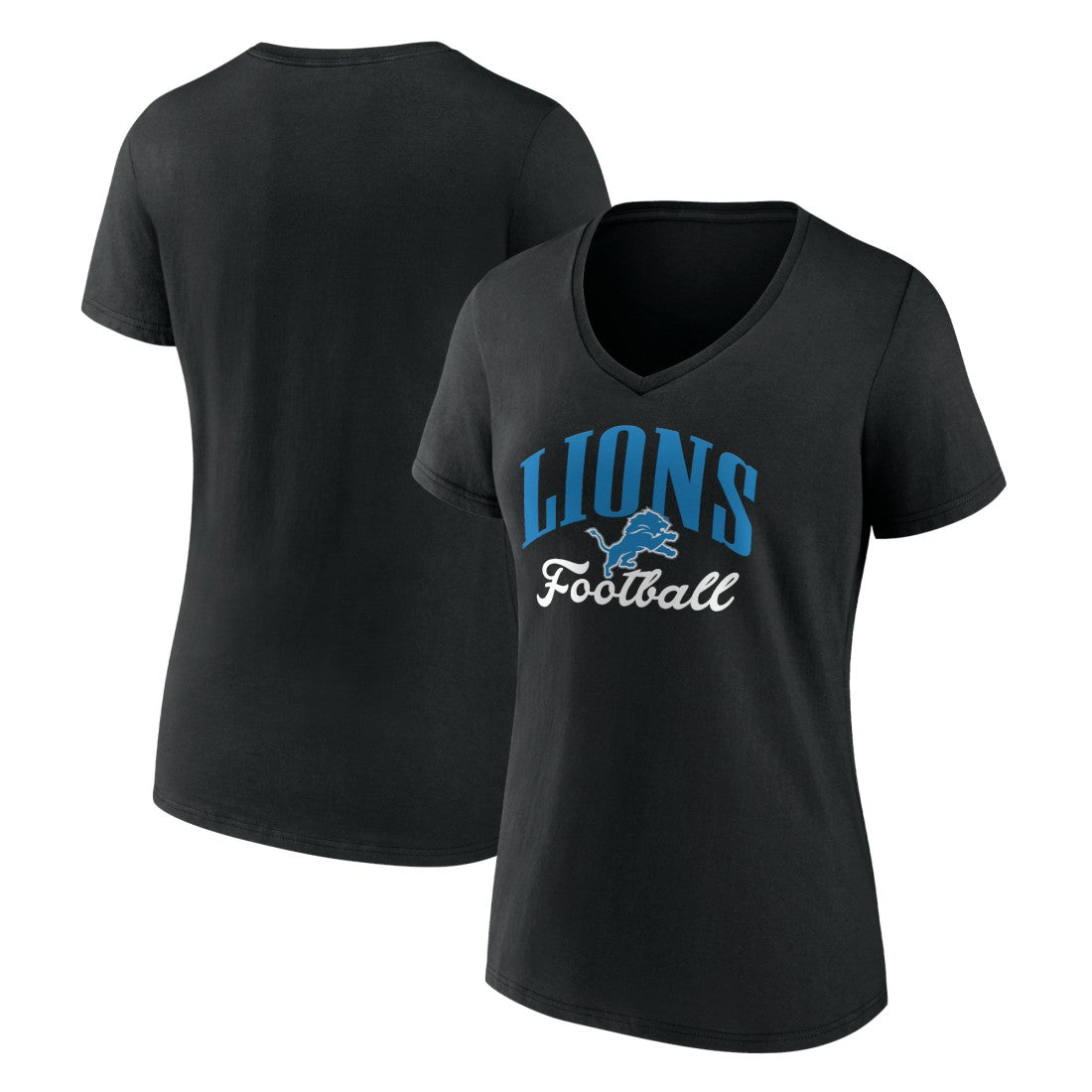 Detroit Lions Women's Victory Script V-Neck T-Shirt - Black discount