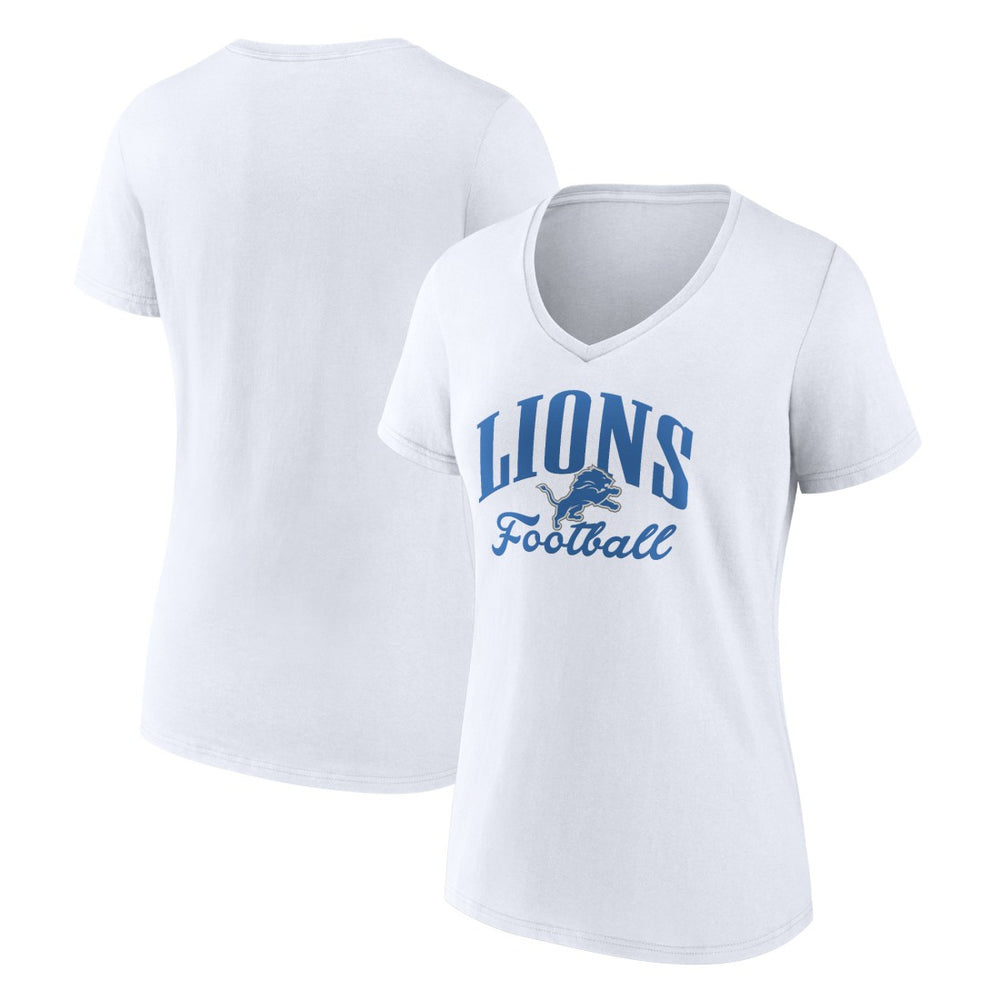 Detroit Lions Women's Victory Script V-Neck T-Shirt - White outlet