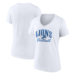 Detroit Lions Women's Victory Script V-Neck T-Shirt - White outlet