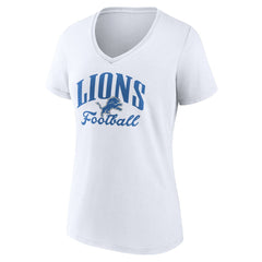 Detroit Lions Women's Victory Script V-Neck T-Shirt - White outlet