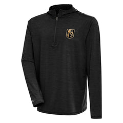 Vegas Golden Knights Antigua Tidy Quarter-Zip Pullover Hoodie Heather Black