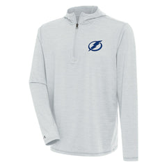 Tampa Bay Lightning Antigua Tidy Quarter-Zip Pullover Hoodie Heather Gray