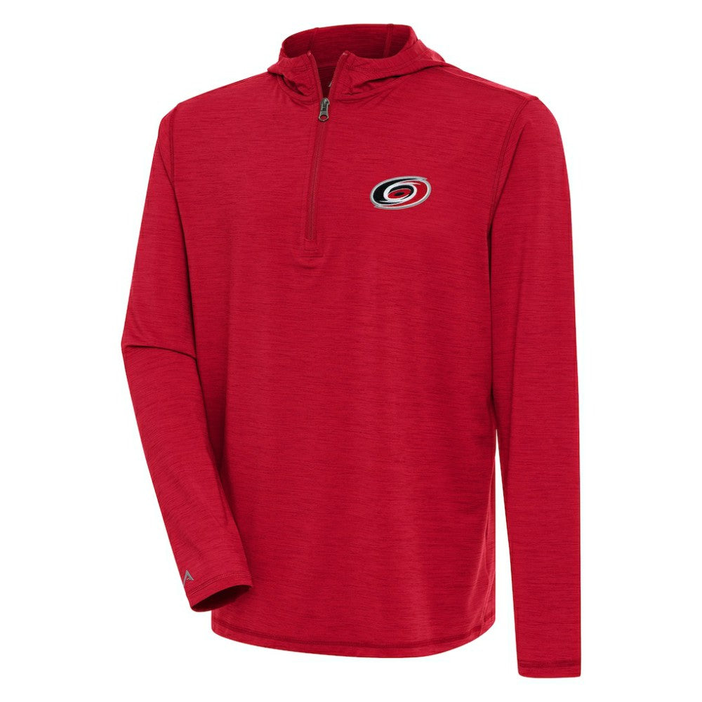 Carolina Hurricanes Antigua Tidy Quarter-Zip Pullover Hoodie Heather Red