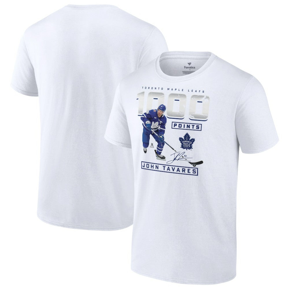 John Tavares Toronto Maple Leafs 1,000 Career Points T-Shirt White