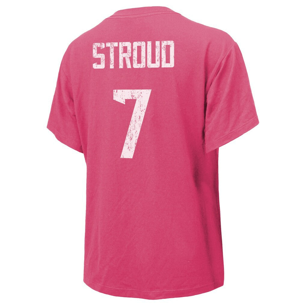 C.J. Stroud Houston Texans Majestic Threads Women's Name & Number T-Shirt - Pink online
