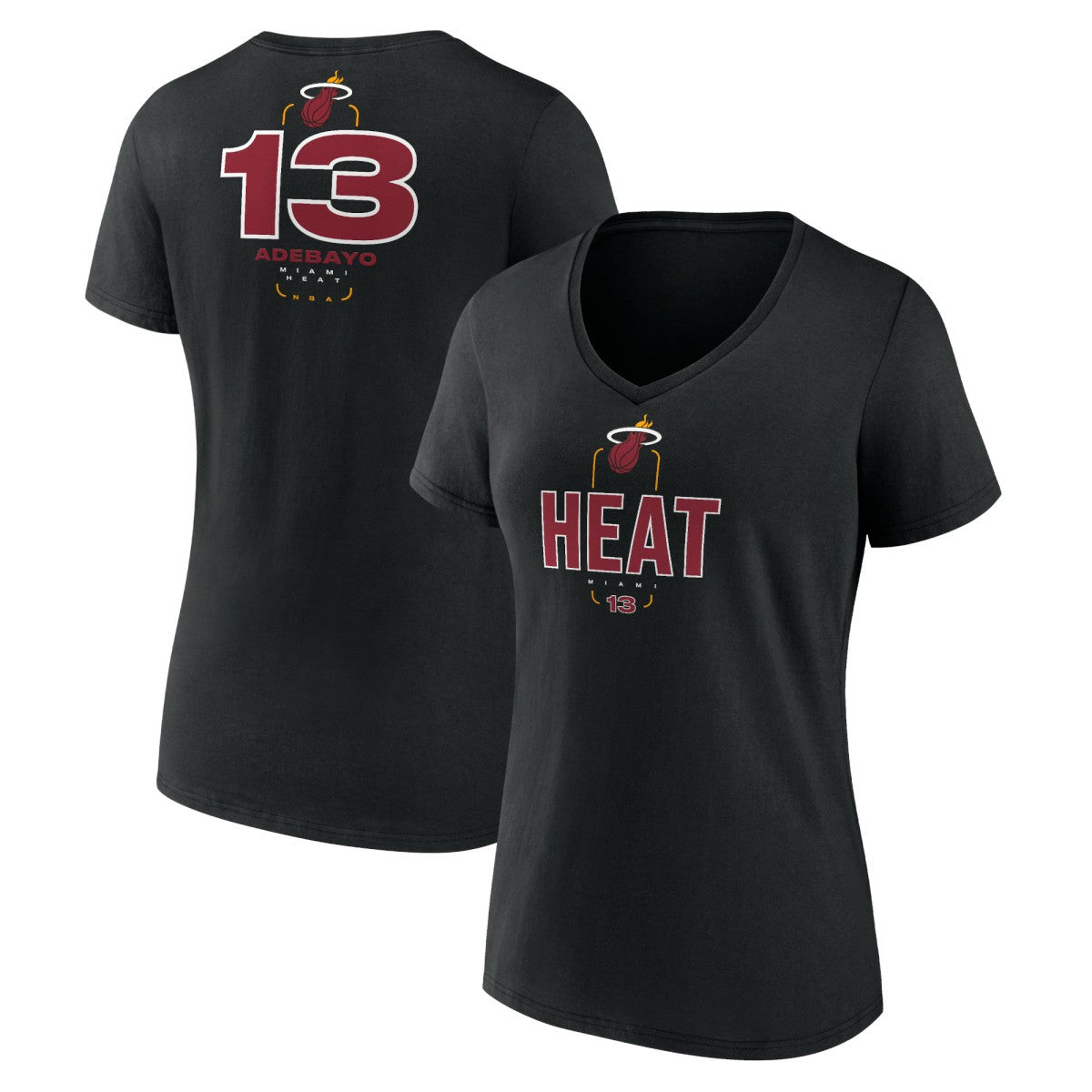 Bam Adebayo Miami Heat Women's Behind The Back Name & Number V-Neck T-Shirt - Black cheap