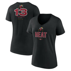 Bam Adebayo Miami Heat Women's Behind The Back Name & Number V-Neck T-Shirt - Black cheap